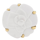 18K Yellow Gold Agate Camellia Ring 50 5.25
