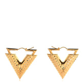 Brass Guilloche Essential V Earrings Gold