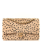 Pony Hair Cheetah Printed Creative Fabrics Flap Light Beige Black