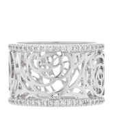 18K White Gold Diamond Camellia Ajoure Band Ring 51 5.75