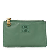 Soft Calf Softy Envelope Zip Card Holder Salvia