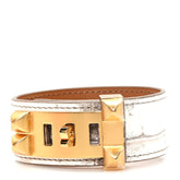 Matte Niloticus Crocodile Himalaya Collier De Chien CDC 24 Bracelet T3 Blanc