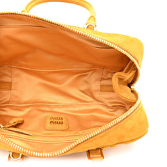 Suede Matelasse Large Arcadie Top Handle Bag Whiskey