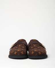 Louis Vuitton Brown Monogram Cashgora Wool LV Cosy Flat Comfort Closed Mules - 41