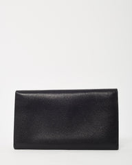 Prada Black Saffiano Leather Logo Flap Wallet