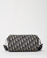 Dior Navy Blue Monogram Oblique Canvas Roller Messenger Crossbody Bag
