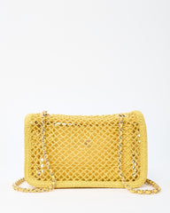 Chanel Coco Beach Yellow Mesh Macrame Small Flap Bag GHW