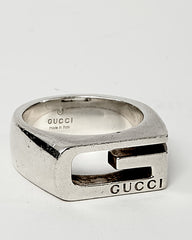 Gucci Sterling Silver Cut Out G Estate Ring - 6.5