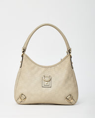 Gucci Light Grey GG Monogram Guccissima Embossed Leather Abbey D-Ring Shoulder Bag