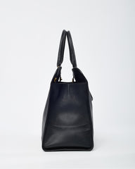 Prada Black Saffiano Leather Pomice 2Way Shopping Tote with Strap