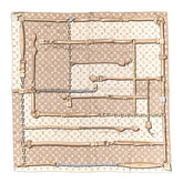 Silk Monogram Denimgram Confidential Square 90 Scarf Beige