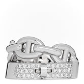 18K White Gold Kelly Diamond Double Tour Chaine d'Ancre Pave Ring 50 5.5