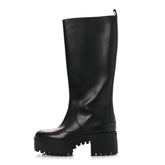 Calfskin Laureate Platform High Boots 36 Black