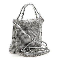 Crystal Embellished Metallic Lambskin Mini Chanel 22 Silver