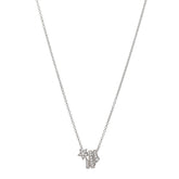 18K White Gold Diamond Comete Geode Pendant Necklace