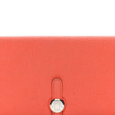 Togo Dogon Recto Verso Wallet Orange Poppy Rose Candy