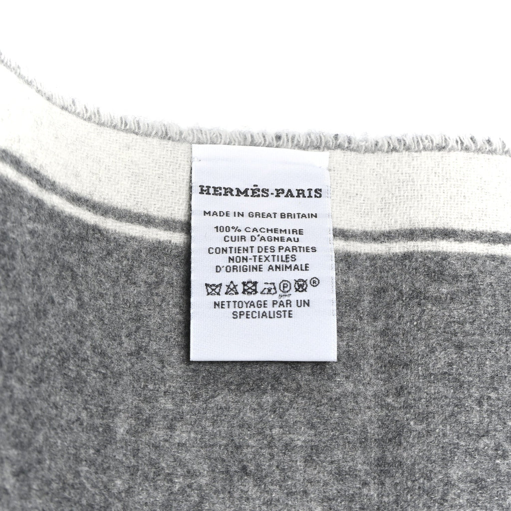 Cashmere Casaque Mors Muffler Ivoire Gris Flanelle