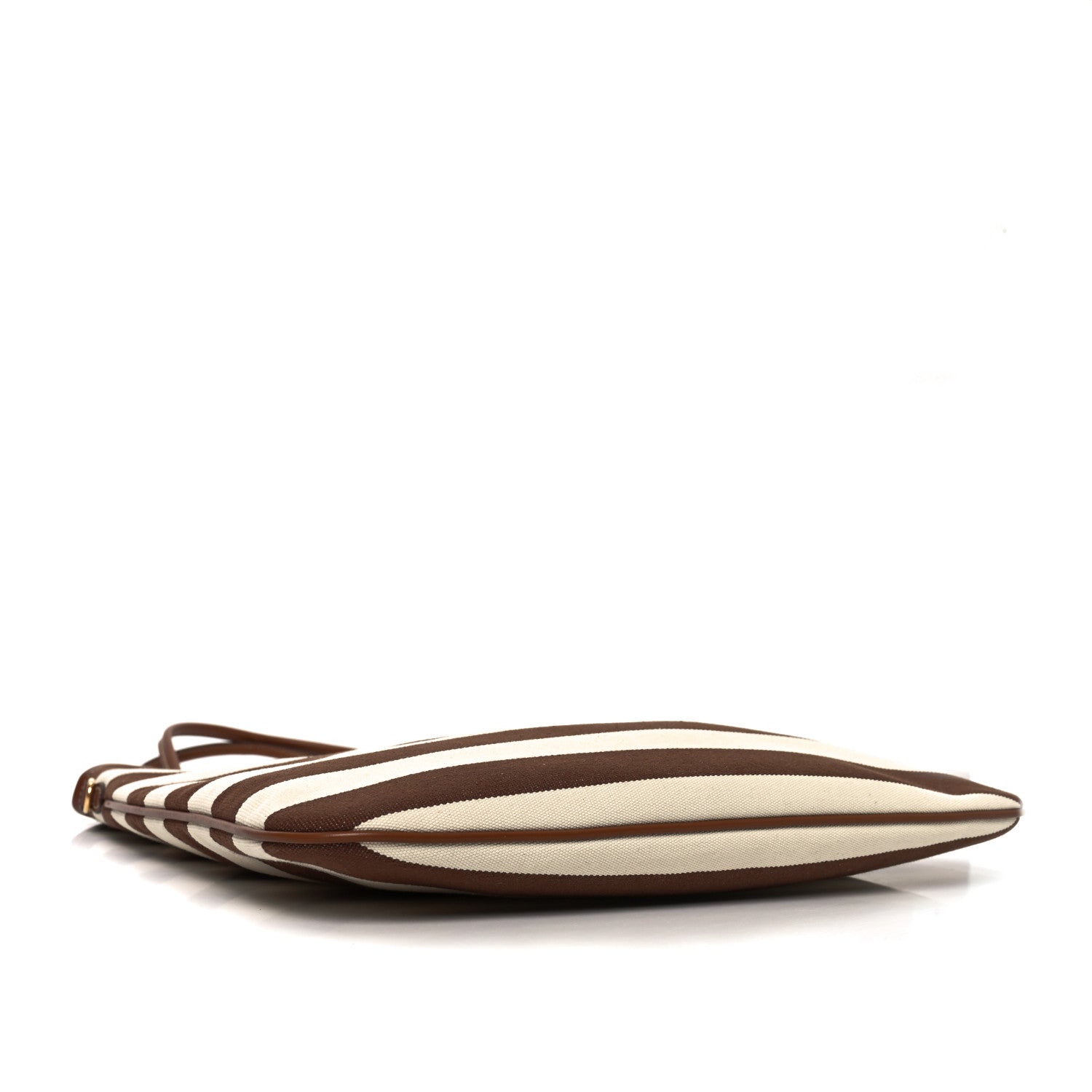 Canvas Calfskin Striped Ivy Cacao Naturale