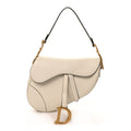 Grained Calfskin Saddle Bag White