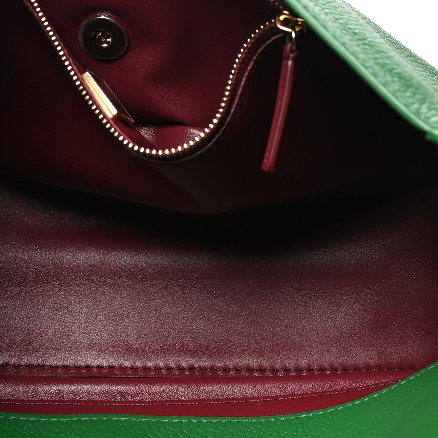 Grained Calfskin Small Souplissimo Maxi Flap Green