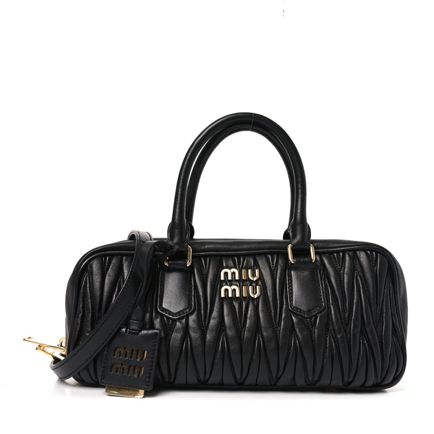 Nappa Matelasse Large Arcadie Top Handle Bag Black