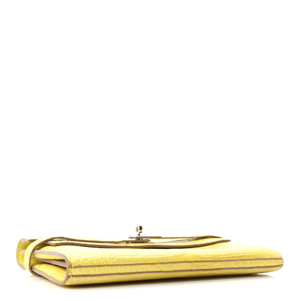 Matte Alligator Kelly Longue Wallet Mimosa