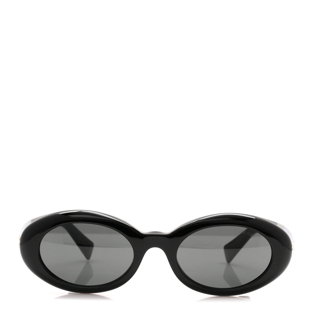 Acetate Oval Reverie Sunglasses SMU B09 Black