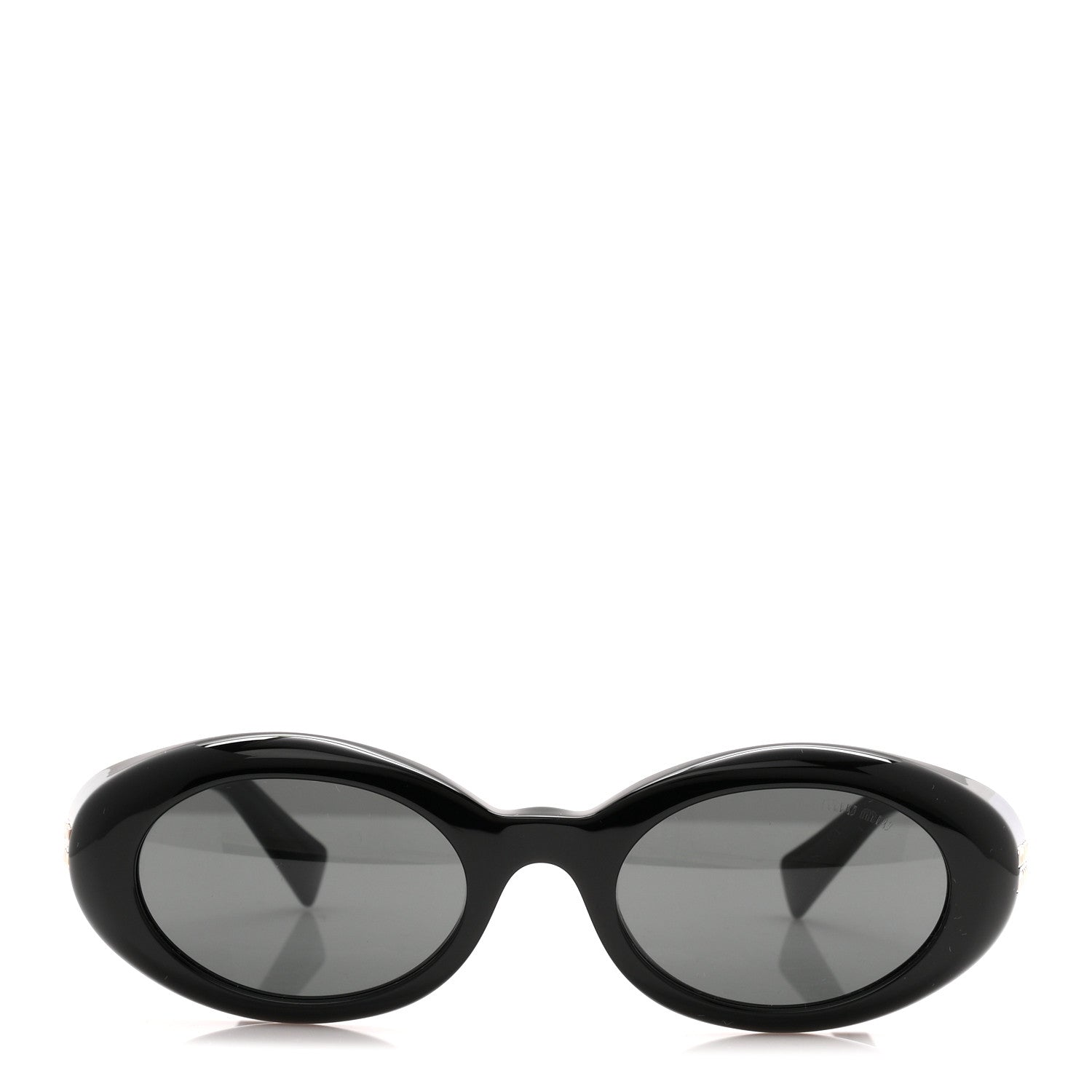 Acetate Oval Reverie Sunglasses SMU B09 Black