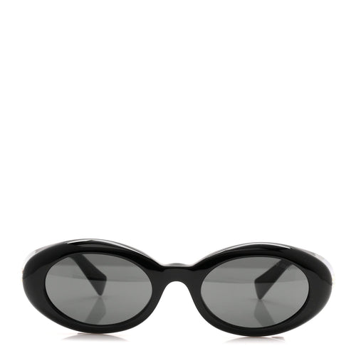 Acetate Oval Reverie Sunglasses SMU B09 Black
