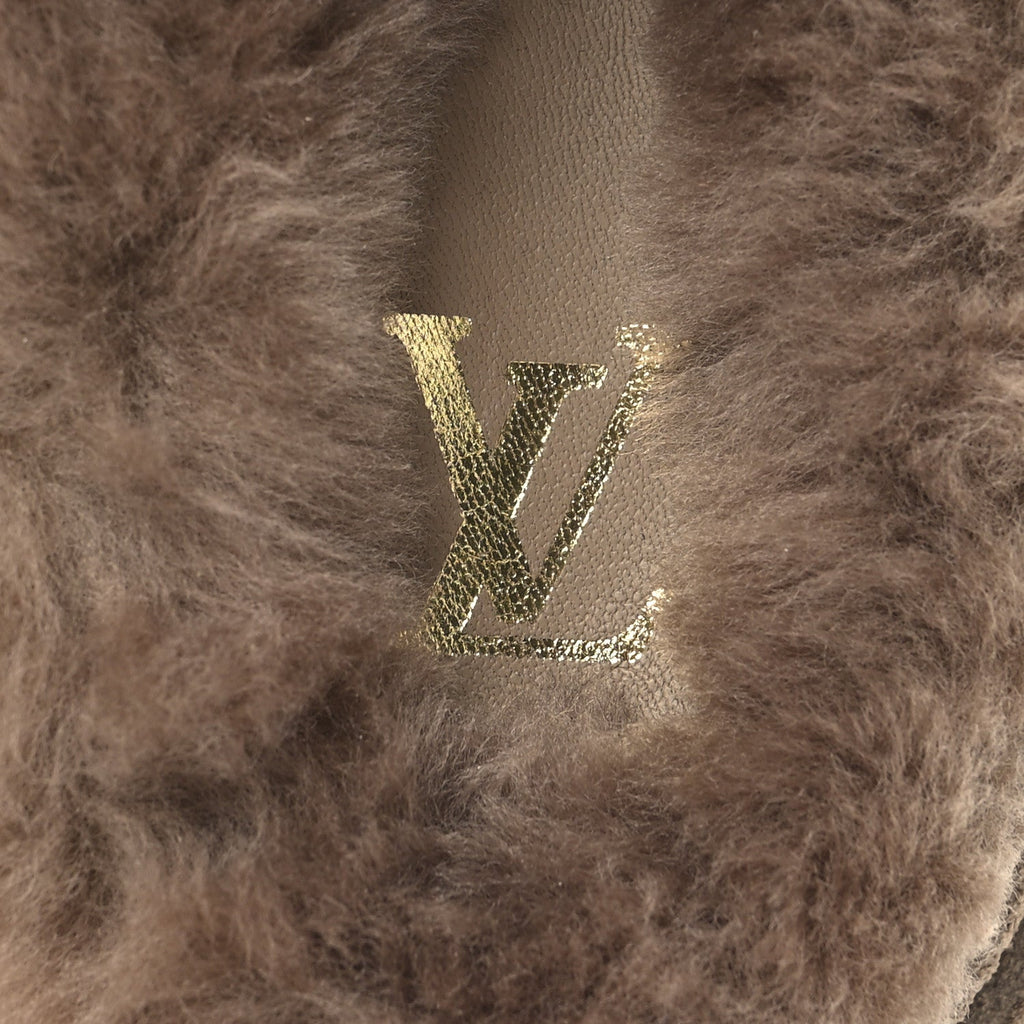 Monogram Fur LV Easy Mens Mule 6 Brown
