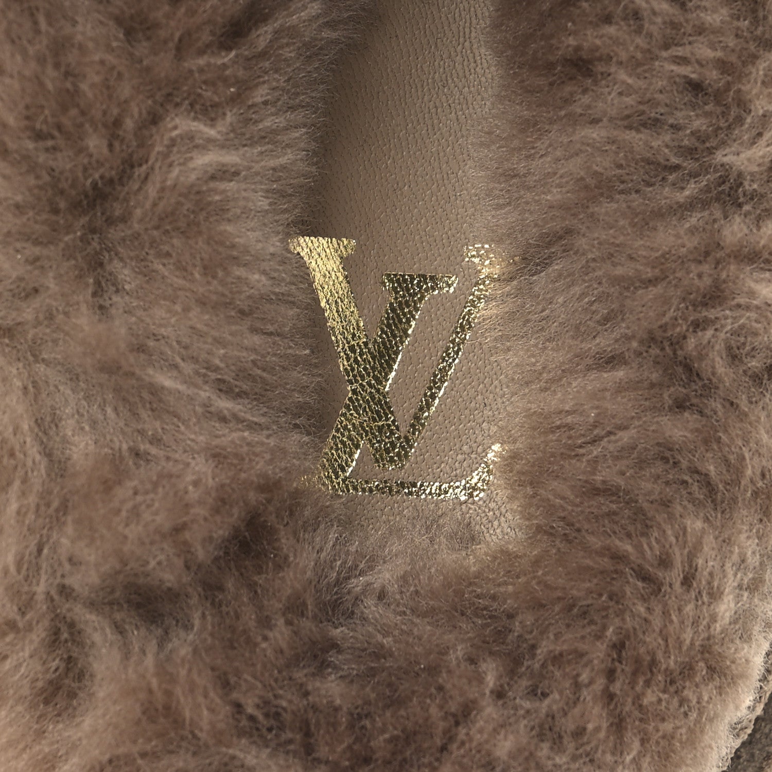 Monogram Fur LV Easy Mens Mule 6 Brown