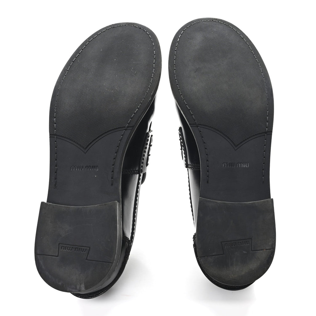 Spazzolato Penny Loafer 39 Black White