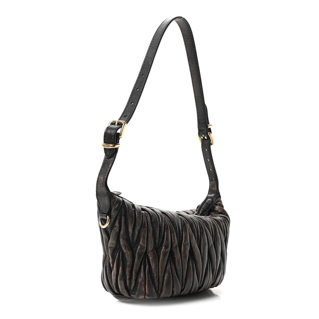 Nappa Matelasse Pouch Sabbia Caffe