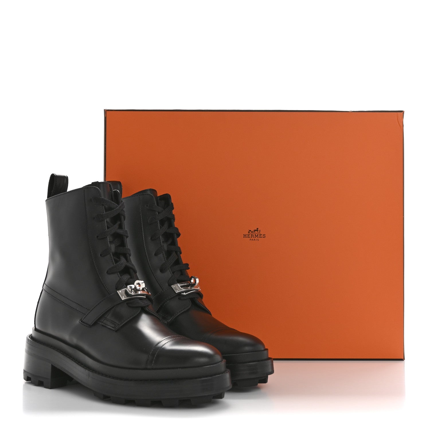 Glossed Calfskin Funk Ankle Boots 36 Black
