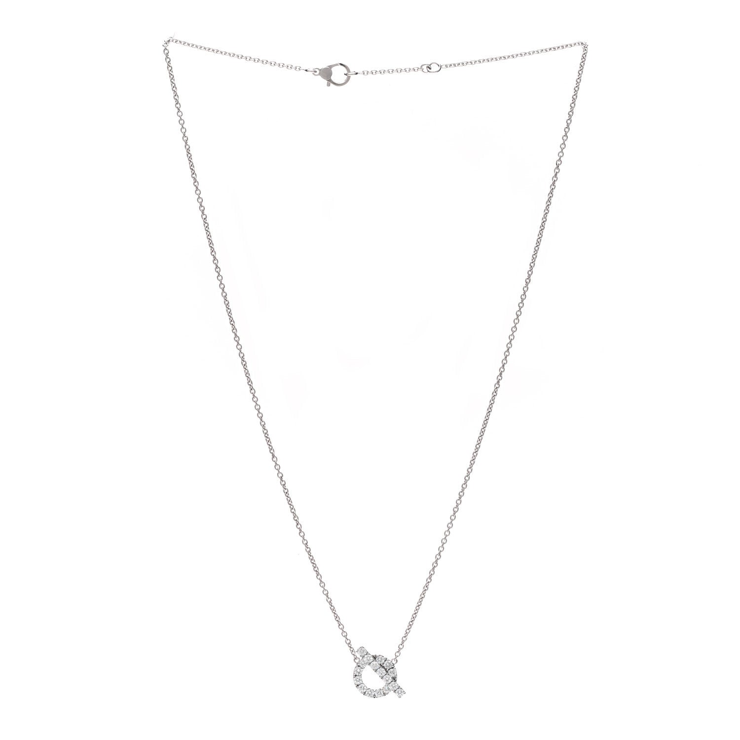 18K White Gold Diamond Finesse Pendant Necklace