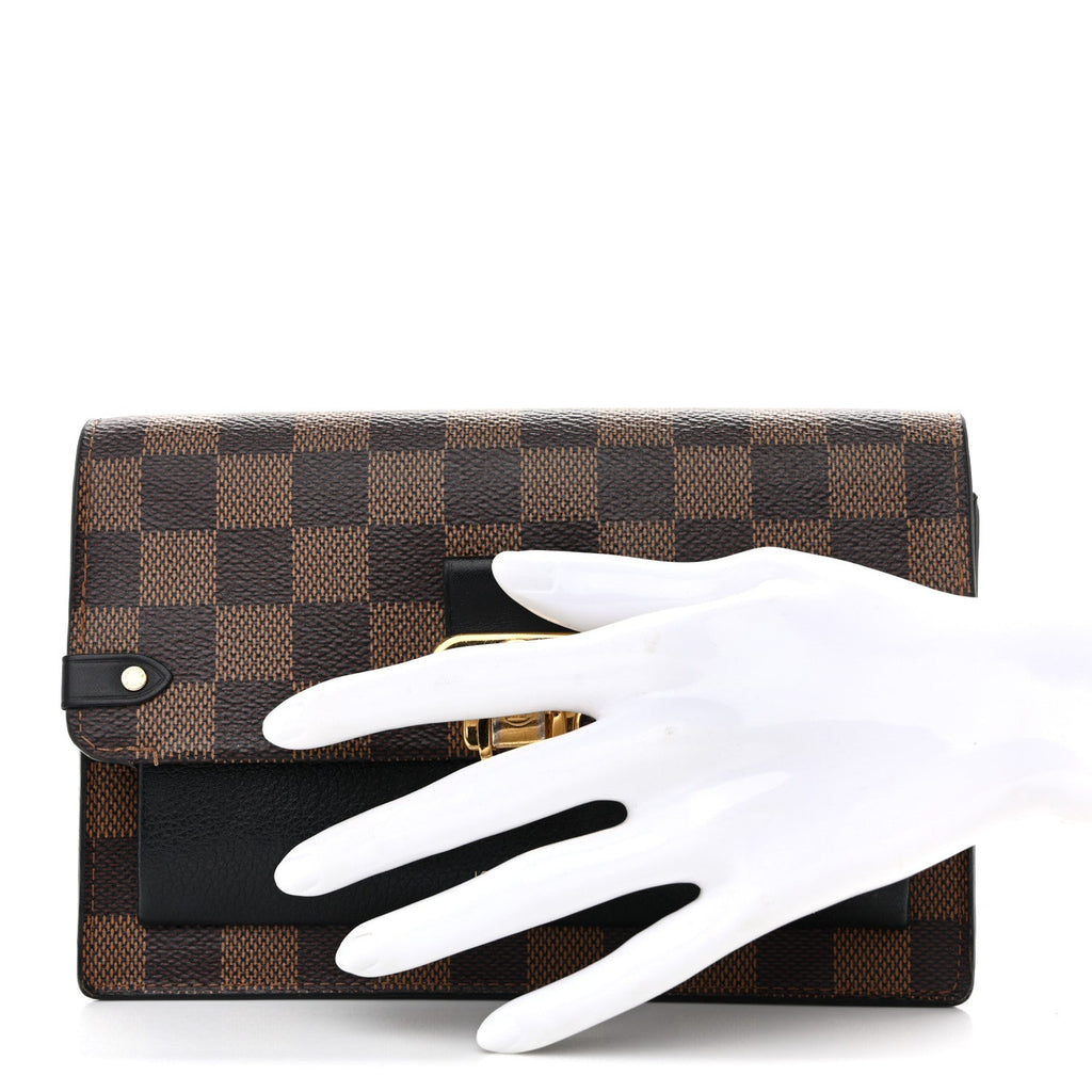 Damier Ebene Vavin Chain Wallet Black