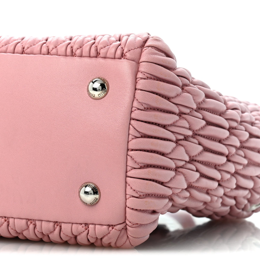 Nappa Matelasse Swarovski Crystal Tote Rosa