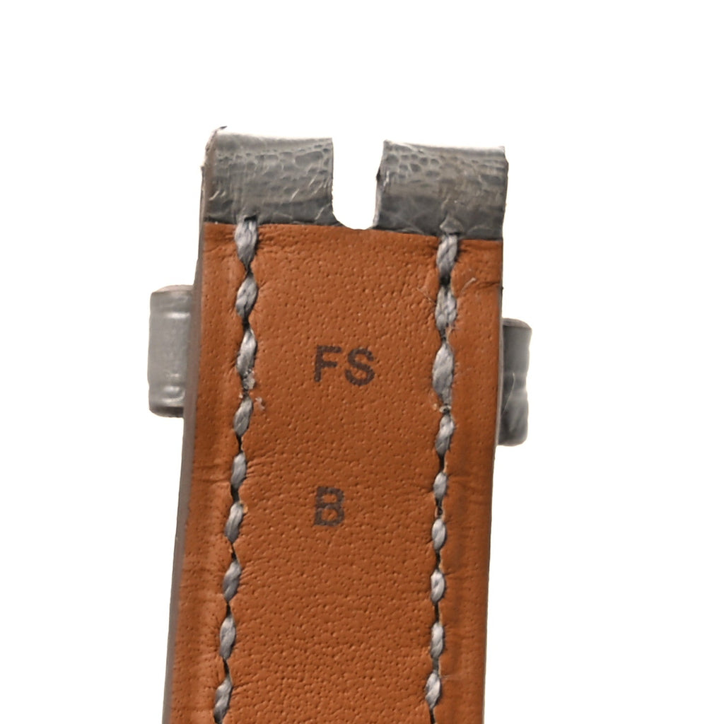 Matte Alligator Heure H Hour Watch Strap Gris Perle