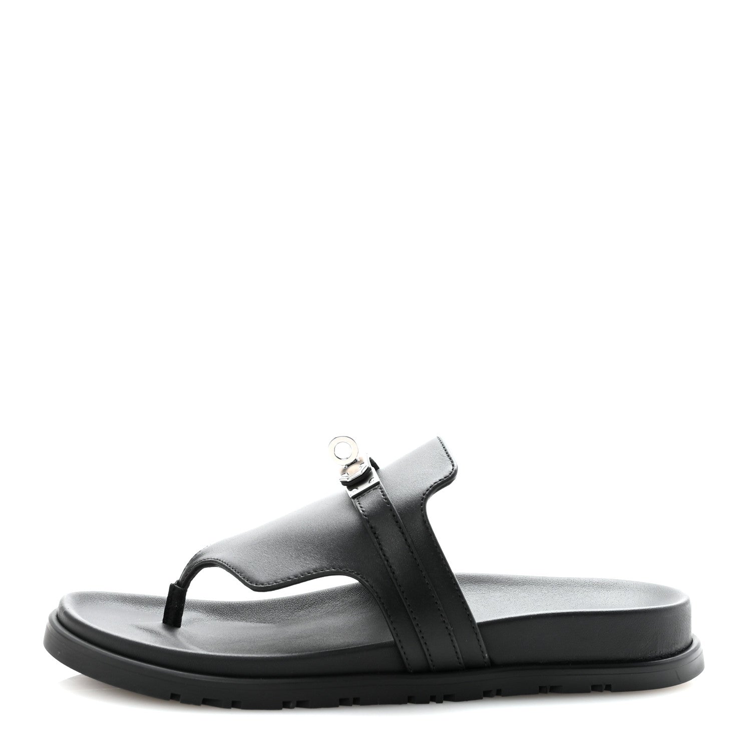 Calfskin Womens Empire Sandals 38 Black