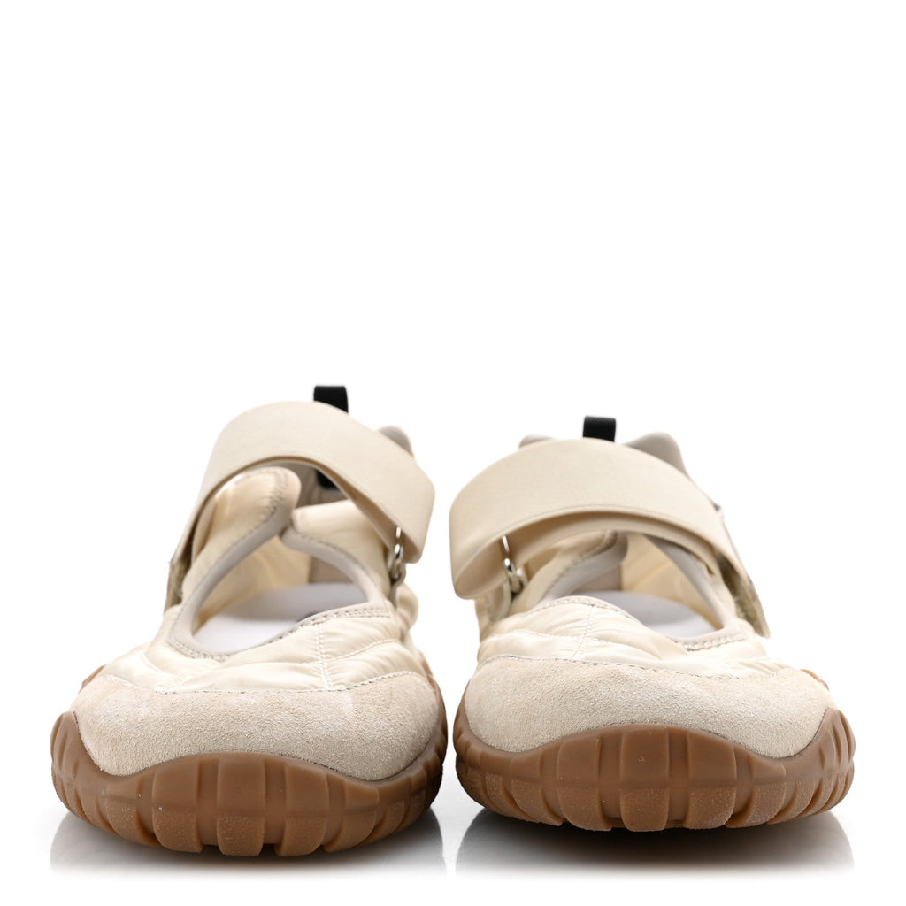 Technical Fabric Suede Womens Tyre Ballerina Flats 36.5 Ivory