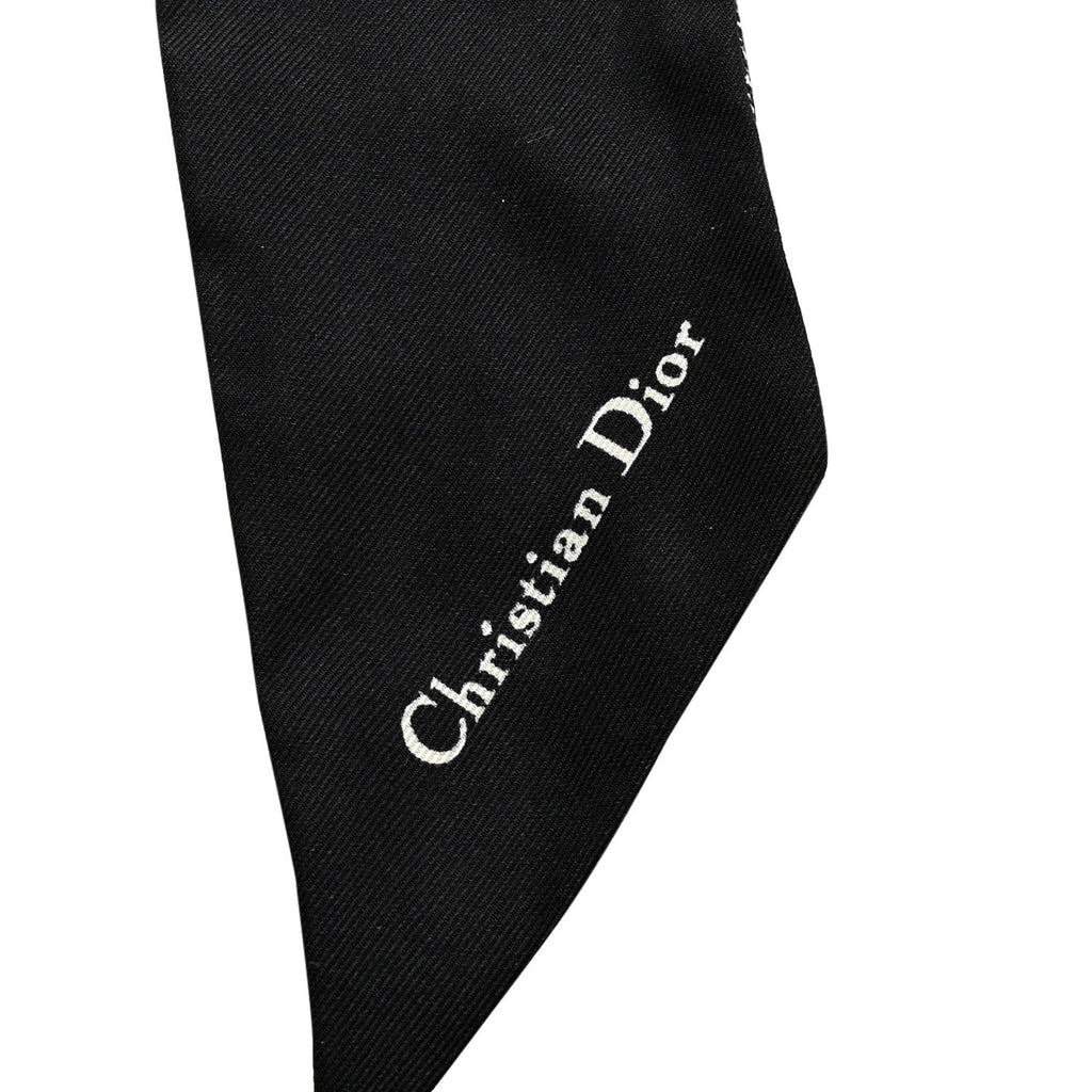 Silk Houndstooth Mitzah Scarf Black White