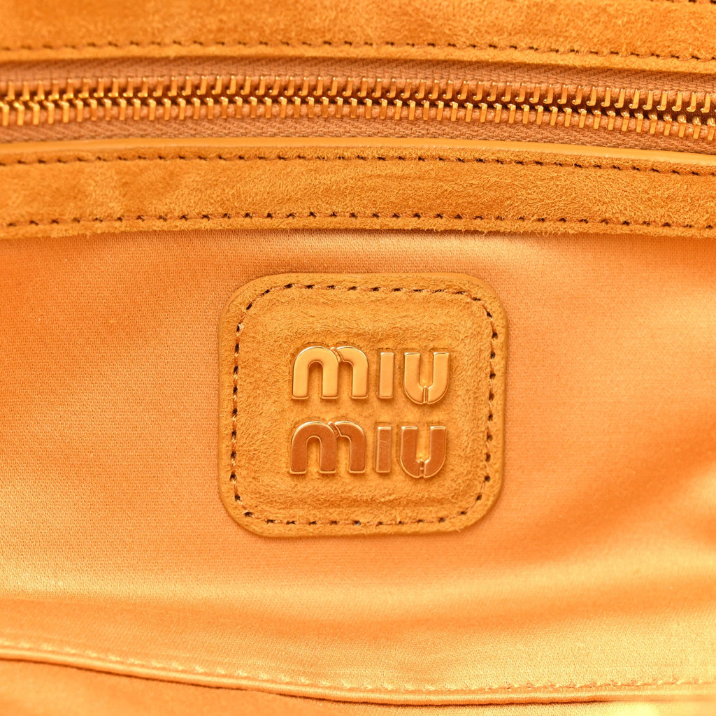 Suede Matelasse Large Arcadie Top Handle Bag Whiskey