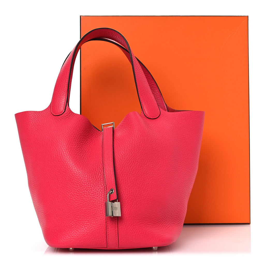 Taurillon Clemence Picotin Lock 22 MM Rose Extreme