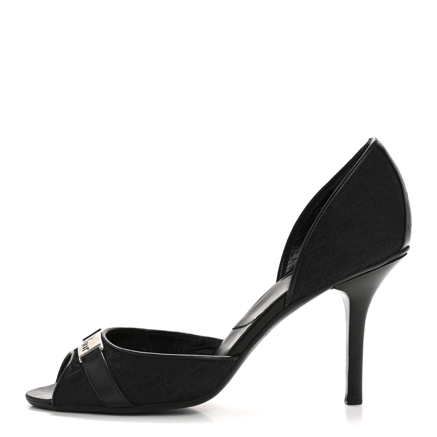 Canvas Monogram Sandals 37.5 Black