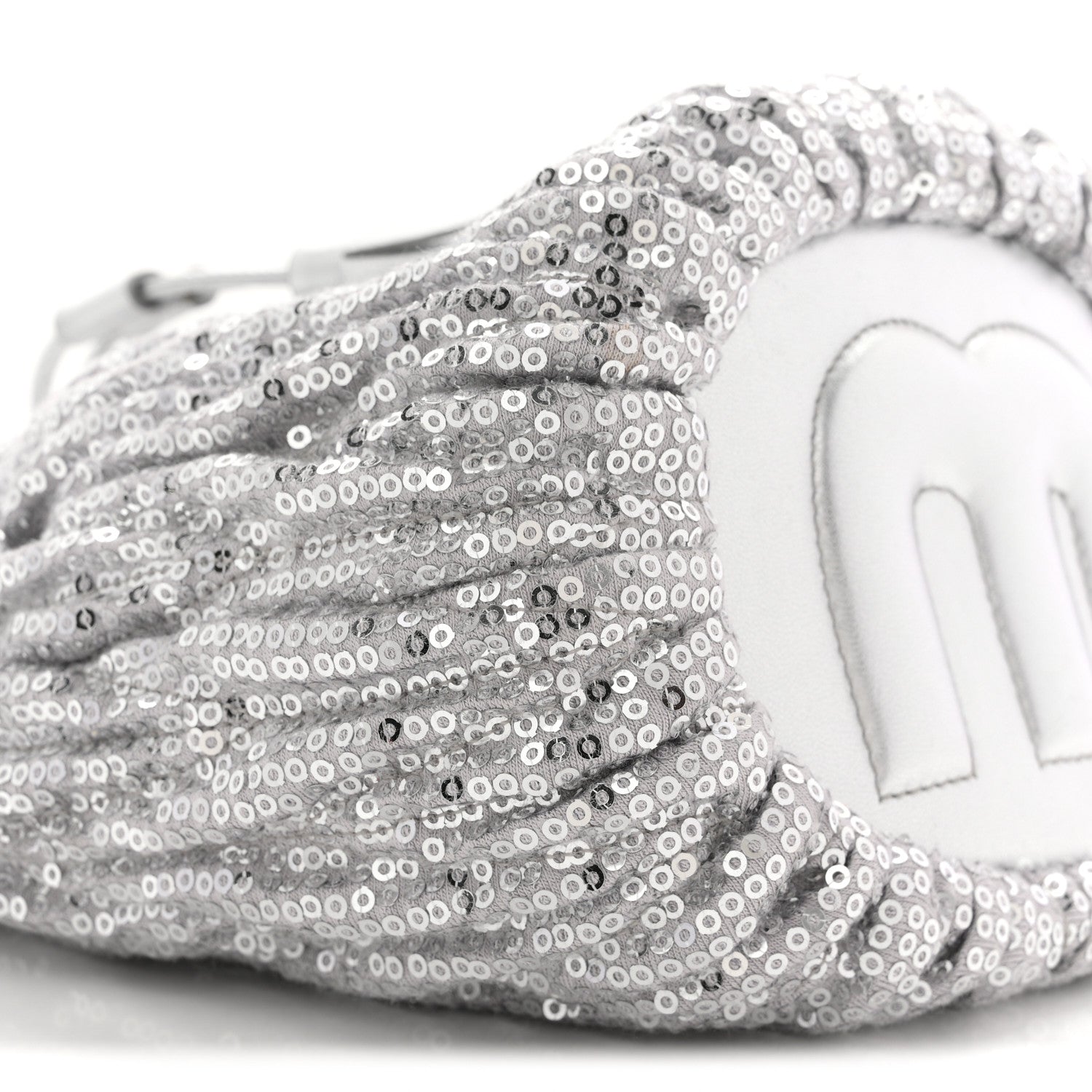 Paillettes Mate Bucket Bag Argento
