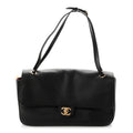 Grained Calfskin Small Souplissimo Maxi Flap Black
