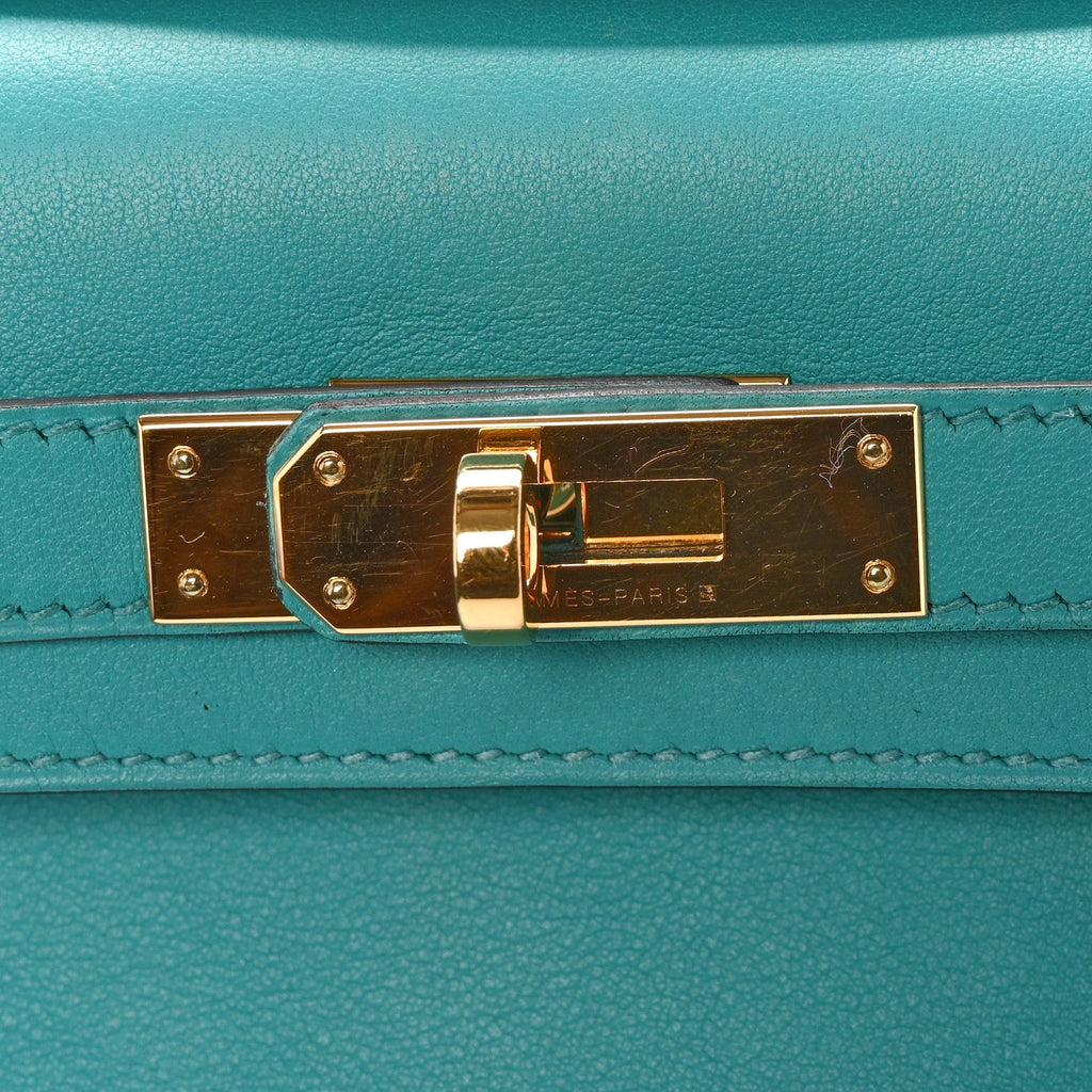 Swift Kelly Cut Clutch Pochette Vert Verone