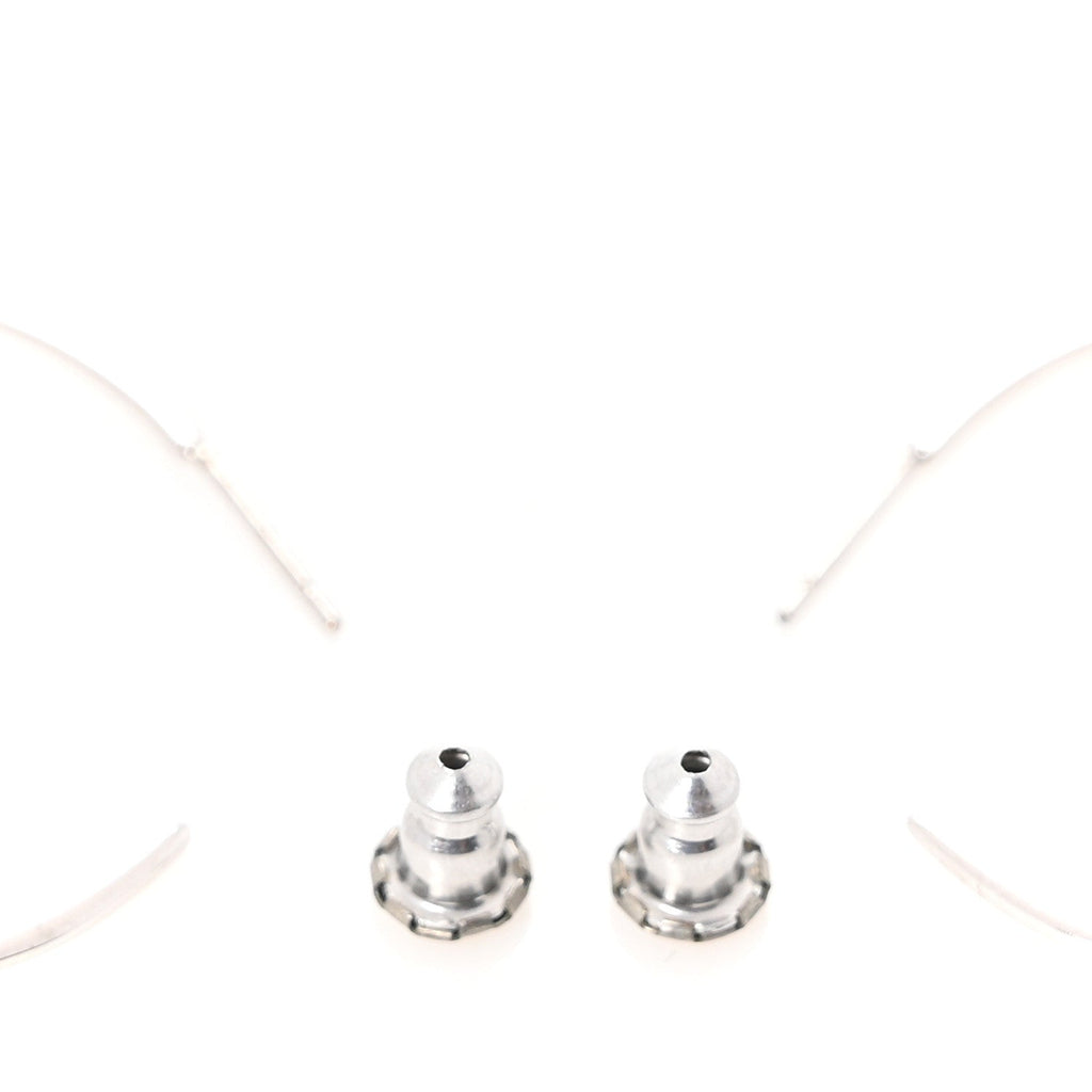 Crystal Hoop Earrings Silver