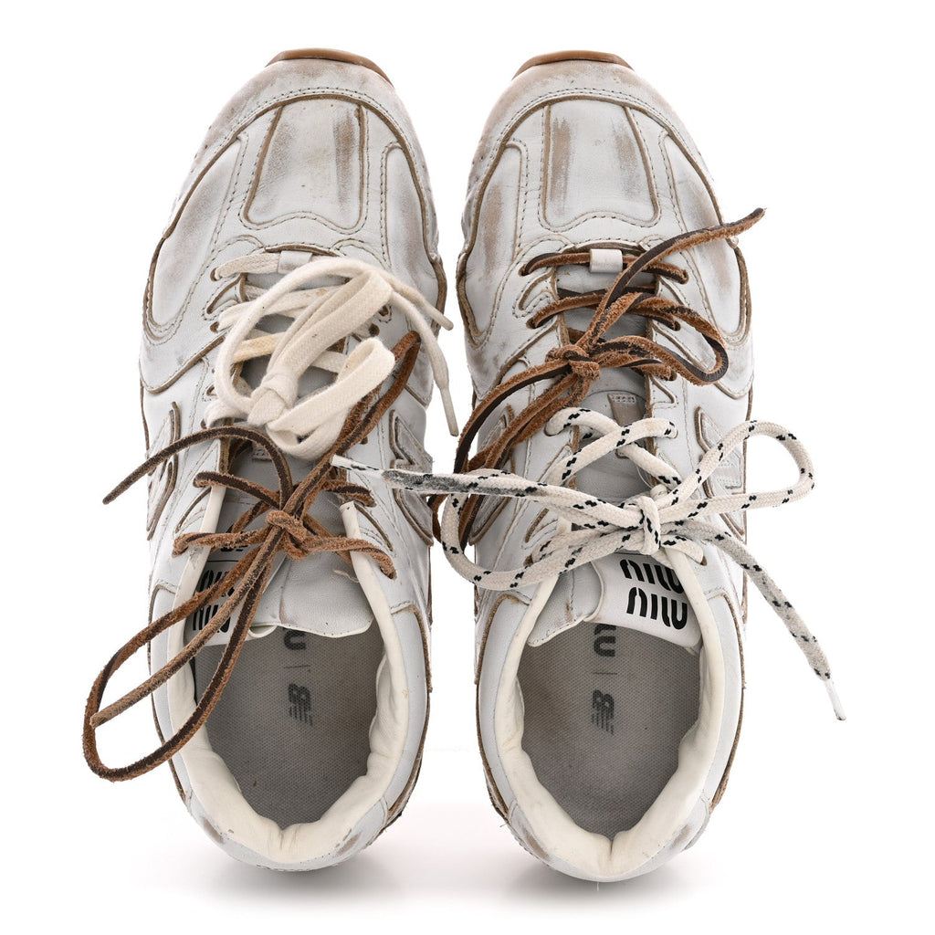 X NEW BALANCE Bleached Calfskin 530 SL Sneakers 39 White