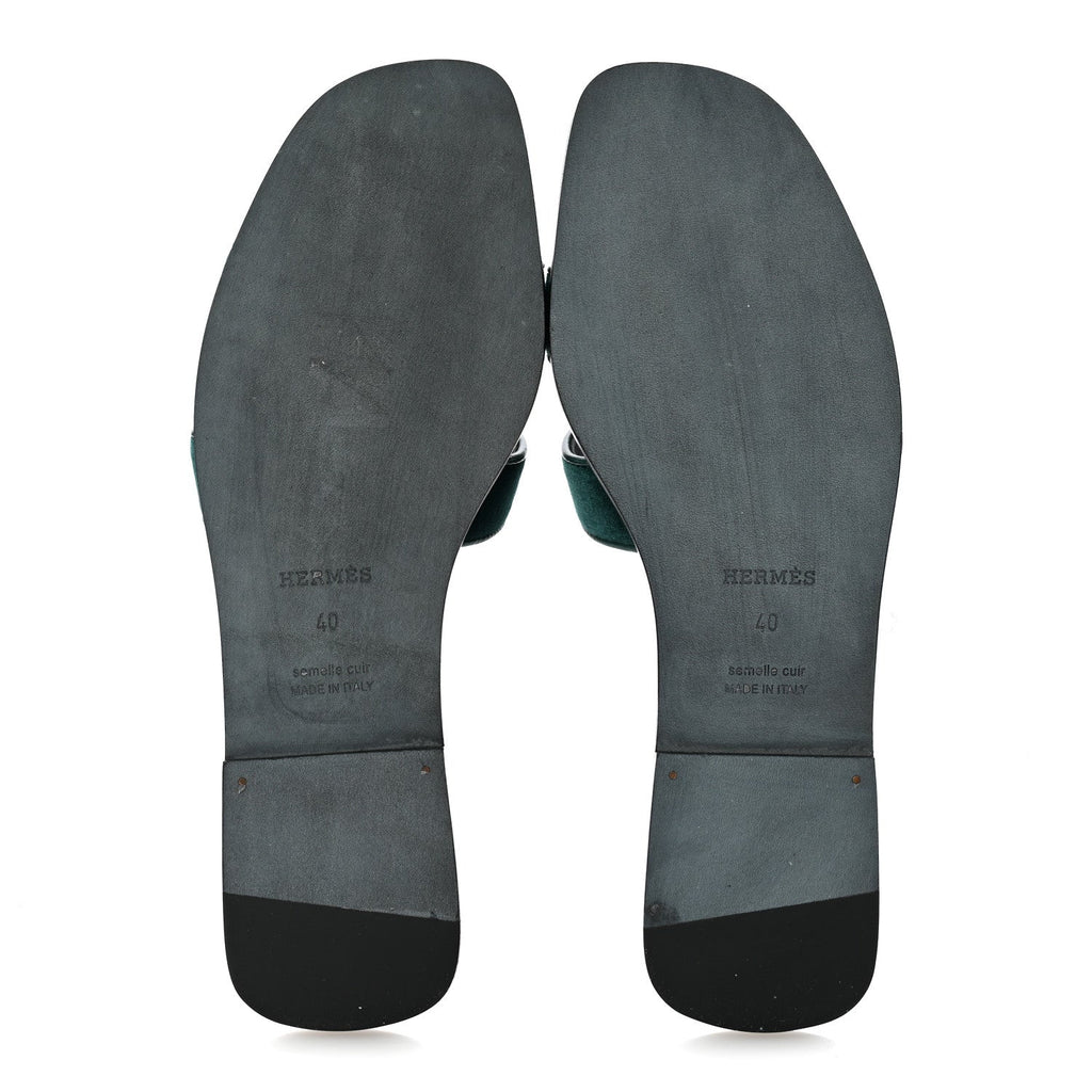 Velvet Nappa Oran Sandals 40 Vert Fonce